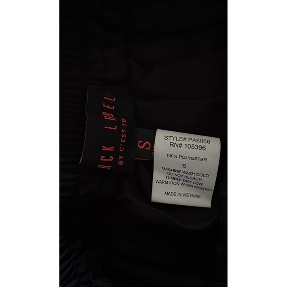 C'est Toi Black Pleated Wide Leg Culotte Pants High Rise Elastic Waist Small NWT - Picture 7 of 9